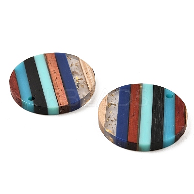 Transparent Resin & Walnut Wood Pendants RESI-E050-10-1