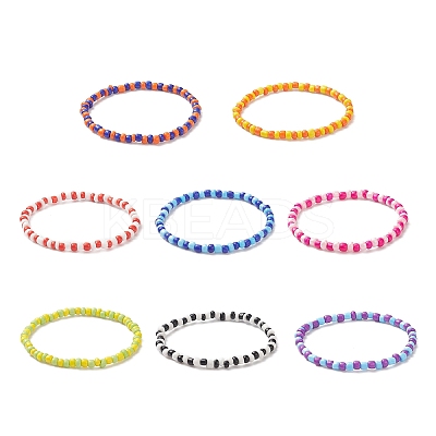 Glass Seed Beads Beaded Bracelets Sets BJEW-JB09073-1