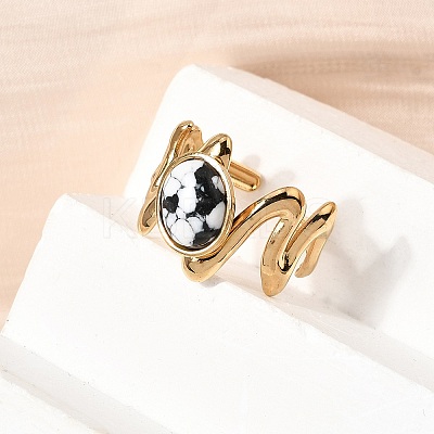 304 Stainless Steel Open Cuff Rings for Women RJEW-K258-17C-G-1