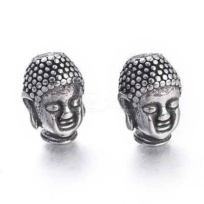 Buddhist 304 Stainless Steel Beads STAS-F243-16AS-1