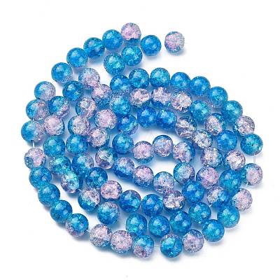 Spray Painted Crackle Glass Beads Strands CCG-Q001-10mm-19-1