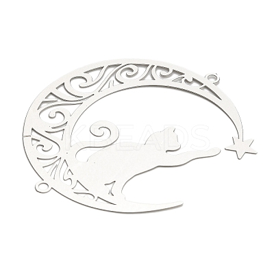 201 Stainless Steel Laser Cut Connector Charms STAS-Z116-06P-1
