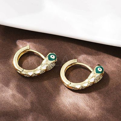 Brass Micro Pave Cubic Zirconia Hoop Earrings EJEW-B146-02G-03-1