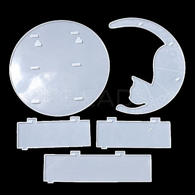 Moon Shape Floating Shelf DIY Silhouette Silicone Molds Kit DIY-G093-02D-1