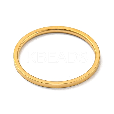 Ion Plating(IP) 304 Stainless Steel Simple Plain Band Finger Ring for Women Men RJEW-F152-05G-E-1