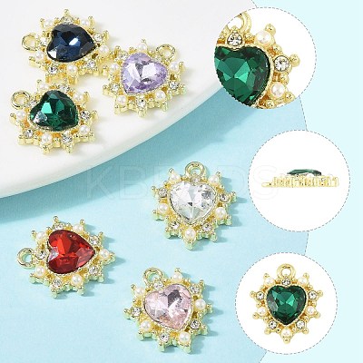 6Pcs 6 Color Acrylic Rhinestone Pendants FIND-FS0001-38-1