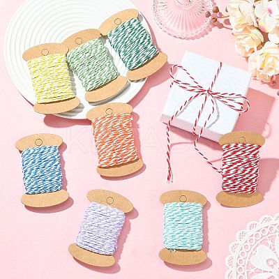 8 Rolls 8 Colors 10M Two Tone Cotton Cords OCOR-CJ0004-14-1