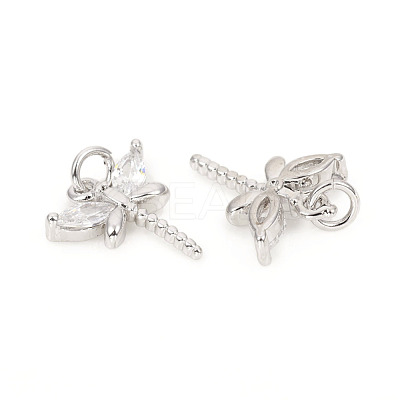 Brass Micro Pave Cubic Zirconia Charms X-ZIRC-L096-06P-1