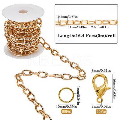 DIY Oxidation Aluminum Cable Chains Necklaces/Bracelets Making Kits DIY-SP0001-87B-G-1