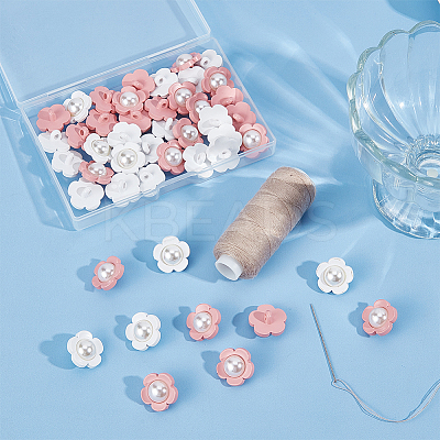 50Pcs 2 Colors 1-Hole Plstic Shank Buttons BUTT-GF0001-16-1