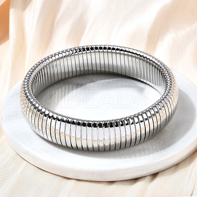 304 Stainless Steel Stretch Bracelets for Women Men BJEW-A031-02A-P-1