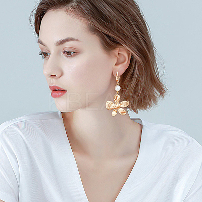 10Pcs Brass Hoop Earring Findings with Latch Back Closure KK-BBC0010-35-1