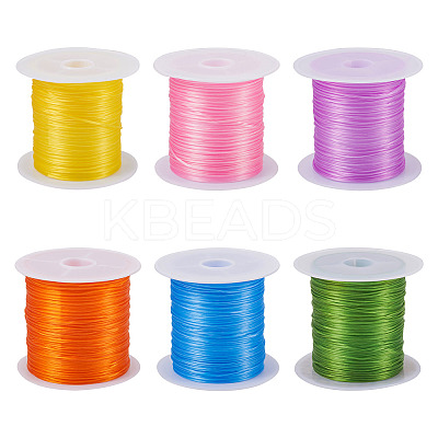 6 Rolls 6 Colors 10M Flat Elastic Crystal String EW-TA0001-04A-1