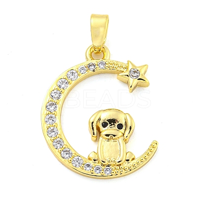 Brass Micro Pave Clear Cubic Zirconia Pendants FIND-Z044-03I-1