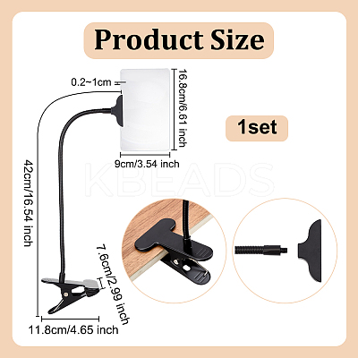 Portable Rectangle Clip-On Magnifying Glass AJEW-WH0348-893-1