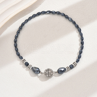 AB Color Glass & Alloy Beaded Anklets for Women HD5357-8-1