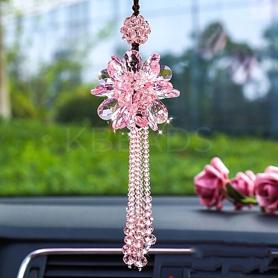 Glass Flower Pendant Decorations PW-WG637EB-06-1