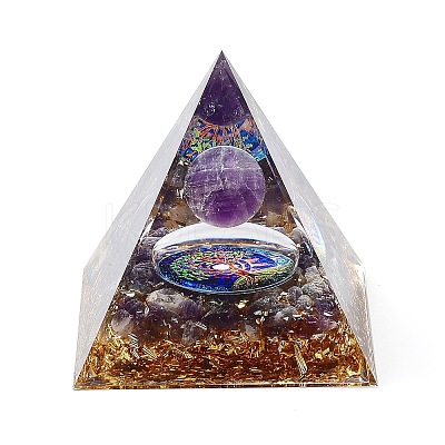 Orgonite Pyramid Resin Energy Generators DJEW-D013-01D-1