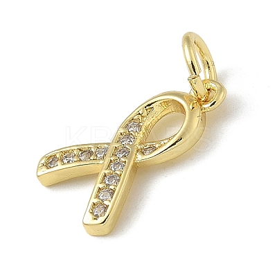 Rack Plating Brass Micro Pave Cubic Zirconia Pendants KK-K392-46G-1