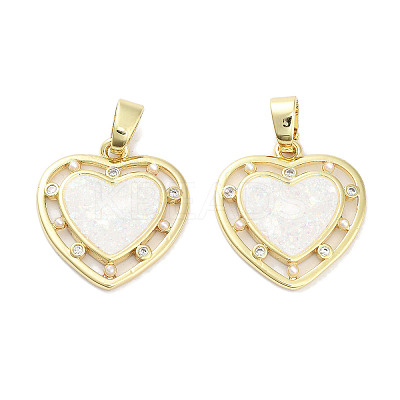 Brass Micro Pave Clear Cubic Zirconia Pendants KK-L213-012G-1