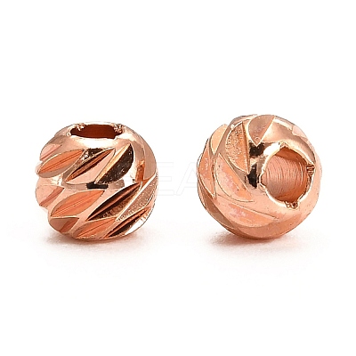 Brass Corrugated Beads KK-F828-04RG-1