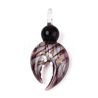 Handmade Silver Foil Lampwork Big Pendants FOIL-N031-01A-1