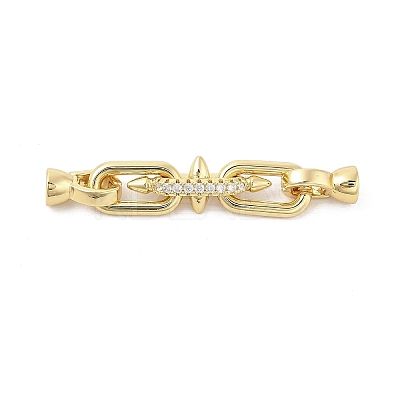 Brass Micro Pave Cubic Zirconia Fold Over Clasps KK-U059-07G-1