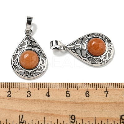 Natural Red Aventurine Pendants G-Q158-05P-26-1