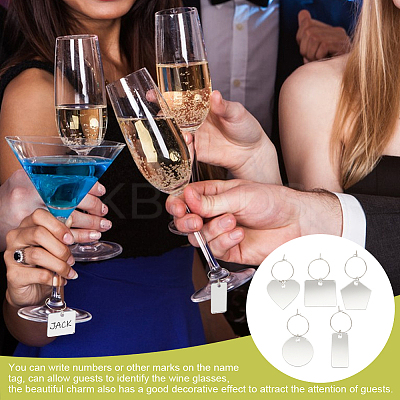 Acrylic Wine Glass Charms AJEW-GA00008-1