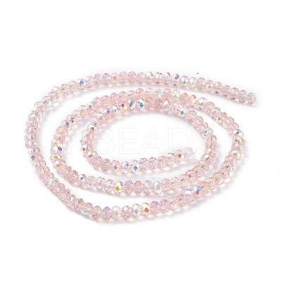 Transparent Electroplate Glass Beads Strands EGLA-F156-AB02-1