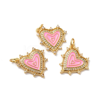 Rack Plating Brass Micro Pave Clear Cubic Zirconia Charms KK-D074-04G-05-1