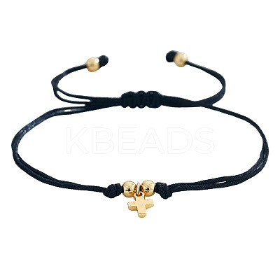Brass Cross Charm Bracelets ZM9789-1-1