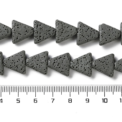 Triangle Dyed Natural Lava Rock Beads Strands G-O126-04A-04-1