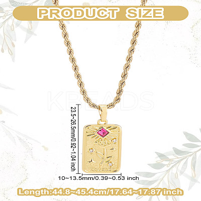1Pc Brass with Cubic Zirconia Pendants Necklaces NJEW-LP0001-46D-G-1