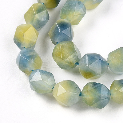 Dyed Natural White Jade Beads Strands G-T139-8mm-45W-1