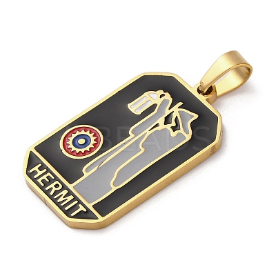 Ion Plating(IP) 304 Stainless Steel Enamel Pendants STAS-Q003-01G-09-1