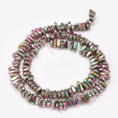 Electroplated Non-magnetic Synthetic Hematite Beads Strands G-P367-G10-1
