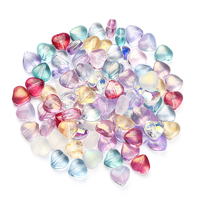 100Pcs 10 Colors Transparent Glass Beads GLAA-CJ0001-56-1