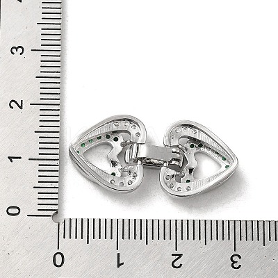 Brass Micro Pave Cubic Zirconia Fold Over Clasps KK-H455-53P-04-1
