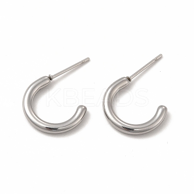 Non-Tarnish 304 Stainless Steel Ring Stud Earrings LS-EJEW-C004-12C-P-1