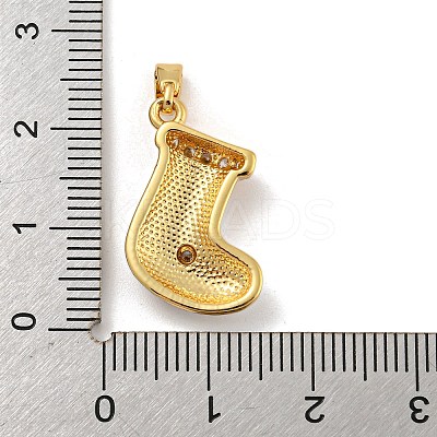 Christmas Brass Micro Pave Cubic Zirconia Pendants KK-H468-02C-01G-1