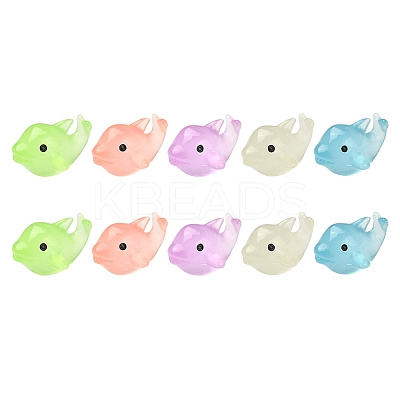10Pcs 5 Colors Luminous Resin Display Decoration DJEW-YW0001-03-1