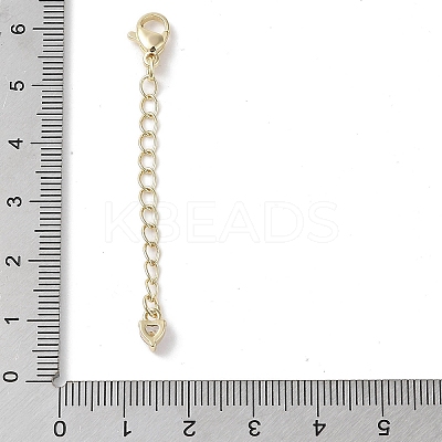 Brass Micro Pave Clear Cubic Zirconia Chain Extender KK-G491-52B-G-1