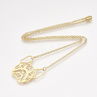 201 Stainless Steel Puppy Pendant Necklaces NJEW-T009-JN041-2-40-1
