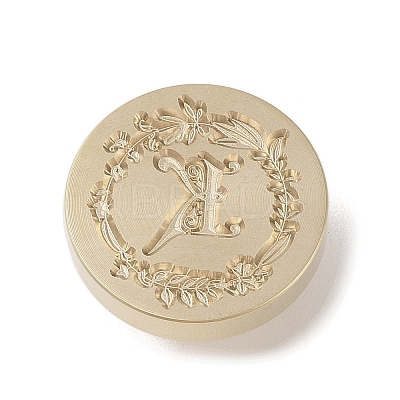Golden Tone Wax Seal Brass Stamp Head DIY-B079-01G-K-1