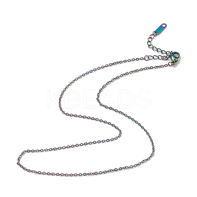 Ion Plating(IP) 304 Stainless Steel Cable Chain Necklace for Men Women NJEW-K245-025B-1