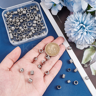 100Pcs 6 Style 201 Stainless Steel European Beads Sets STAS-PH0005-43-1