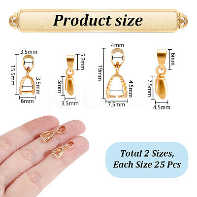 50Pcs 2 Styles Brass Pinch Bails KK-UN0003-68LG-1