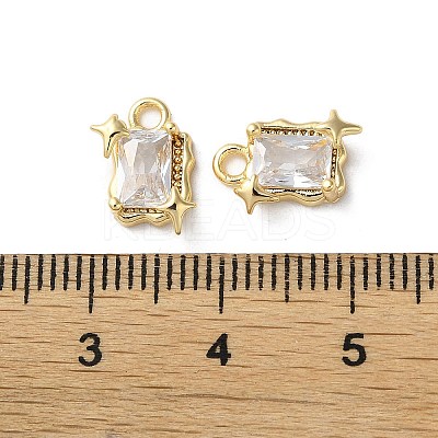 Brass Micro Pave Cubic Zirconia Charms KK-F872-08G-1