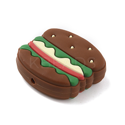 Hamburger Food Grade Eco-Friendly Silicone Beads SIL-WH0012-034D-1